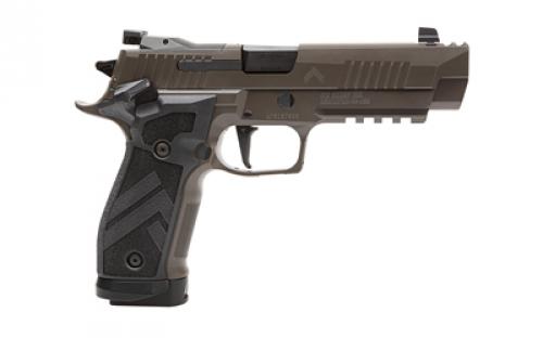 Sig Sauer P226, XFIVE Legion, Hammer Fired, Single Action Only, Alloy Framed Pistol, Full Size, 9mm, 4.4" Barrel, Cerakote Finish, Legion Gray, Two Port Optics Ready Stainless Steel Slide With Integrated Expansion Chamber, Legion Pattern Black TXG Grip Panels With Magwell, Flat Face Fully Adjustable Trigger System, Suppressor Height Xray3 Front and Adjustable Rear Night Sights, 20