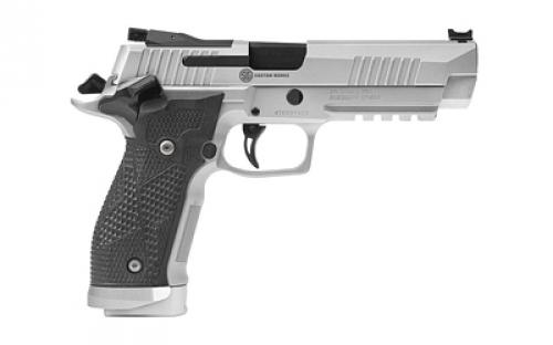 Sig Sauer P226 XFive, Single Action Only, Semi-automatic, Metal Frame Pistol, Full Size, 9MM, 5" Barrel, Stainless Steel Frame, Hogue G10 Piranha Grips with Alloy Magwell, Fully Adjustable AX3 Trigger, 10 Rounds, 3 Magazines 226X5-9-STAS-10