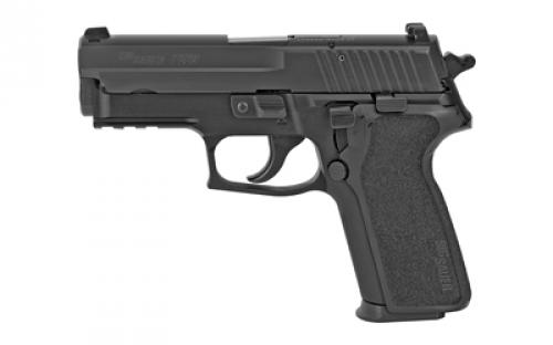 Sig Sauer P229, California Compliant, Double Action/Single Action, Semi-automatic, Metal Frame Pistol, Compact, 9MM, 3.9 Barrel, Alloy, Nitron Finish, Black, E2 Polymer Grip, SIGLITE Night Sights, Decocker, 10 Rounds, 2 Magazines, BLEM (Damaged Case) 229R-9-BSS-CA