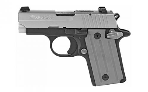 Sig Sauer P238, California Compliant, Single Action Only, Semi-automatic, Metal Frame Pistol, Compact, 380 ACP, 2.7 Barrel, Alloy, Two-Tone, Gray Polymer Grips, SIGLITE Night Sights, Manual Thumb Safety, 6 Rounds, 1 Magazine 238-380-TSS2-CA