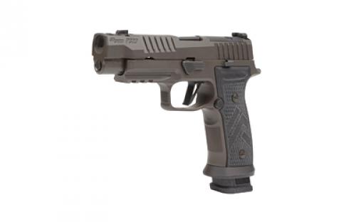 Sig Sauer P320, AXG Legion, Striker Fired, Semi-automatic, Metal Framed Pistol, Full Size, 9MM, 3.9", Two Port Slide Integrated Expansion Chamber, Cerakote Finish, Legion Gray, AXG Modular Grip, Hogue Custom G10 Grips, X Series Flat Skeletonized Trigger, XRay Day/Night Sights, Optics Ready, 21 Rounds, 3 Magazines 320AXGF-9-LEGION
