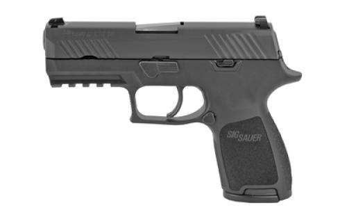 Sig Sauer P320, Compact, Striker Fired, Semi-automatic, Polymer Frame Pistol, 45 ACP, 3.9 Barrel, Nitron Finish, Black, SIGLITE Night Sights, 9 Rounds, 2 Magazines 320C-45-BSS