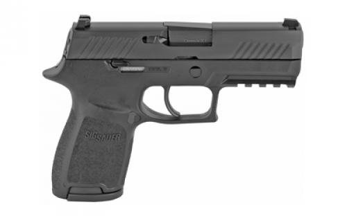 Sig Sauer P320, Compact, Striker Fired, Semi-automatic, Polymer Frame Pistol, 9MM, 3.9" Barrel, Nitron Finish, Black, Fixed Sights, 10 Rounds, 2 Magazines 320C-9-B-10