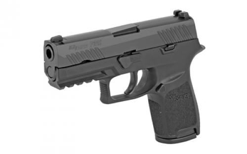 Sig Sauer P320, Compact, Striker Fired, Semi-automatic, Polymer Frame Pistol, 9MM, 3.9" Barrel, Nitron Finish, Black, Fixed Sights, 10 Rounds, 2 Magazines 320C-9-B-10