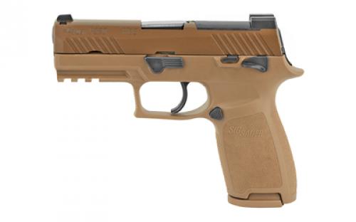 Sig Sauer P320, M18, Striker Fired, Semi-automatic, Polymer Frame Pistol, 9MM, 3.9 Barrel, PVD Finish, Coyote Tan, SIGLITE Night Sights, Manual Thumb Safety, 10 Rounds, 3 Magazines 320CA-9-M18-MS-10
