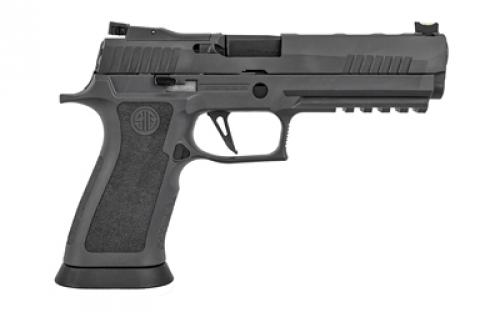 Sig Sauer P320, X5 Legion, Striker Fired, Semi-automatic, Polymer Frame Pistol, Full Size, 9mm, 5" Barrel, TXG Tungsten Infused Heavy XGrip Module, Legion Gray PVD Slide with Lightening Cuts, 10 Rounds, Optics Ready, Flared Magwell, Skeletonized Flat Trigger, Dawson Precision Fiber Optic Front Sight & Adjustable Rear Sight, 3 Magazines 320X5-9-LEGION-R2-10