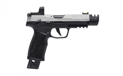 Sig Sauer P322 Comp, Semi-automatic, Single Action Only, Compact, 22 LR, 4" Barrel, Compensator, Clear Anodized Finish, Silver Frame, Black Frame, ROMEO Zero Red Dot, Fiber Optics Sights, Manual Safety, 2 Magazines, (1)-20 Round and (1)-25 Round 322C-T-COMP-RXZE