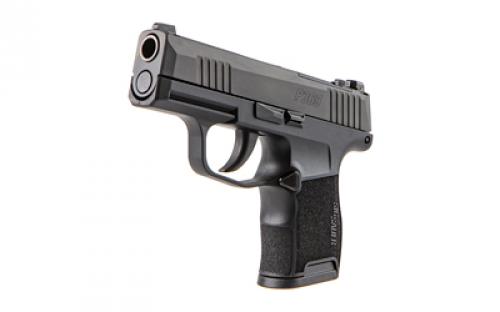 Sig Sauer P365, Striker Fired, Semi-automatic, Polymer Frame Pistol, Sub-Compact, 380 ACP, 3.1" Barrel, Nitron Finish, Black, SIGLITE Day/Night Sights, 2 Magazines, 10 Rounds, Optics Ready 365-380-BSS