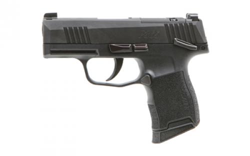Sig Sauer P365, Striker Fired, Semi-automatic, Polymer Frame Pistol, Sub-Compact, 9MM, 3.1 Barrel, Nitron Finish, Black, XRAY3 Night Sights, Manual Thumb Safety, 10 Rounds, 2 Magazines 365-9-BXR3P-MS