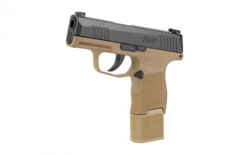Sig Sauer P365, TALO, Tacpac, Striker Fired, Semi-automatic  Polymer Frame Sub-Compact, 9MM, 3.1" Barrel, Black Slide, Coyote Frame, Optic Ready, XRAY3 Night Sights, Ambi IWB/OWB Holster, 3 Magazines, (2) 12-Round and (1) 15-Round 365-9-RTXR3P-C-TACPAC