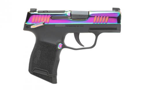 Sig Sauer P365X, Striker Fired, Semi-automatic, Polymer Framed Pistol, Sub-Compact, 9MM, 3.1" Barrel, Rainbow Titanium Finish, X-Ray 3 Night Sights, Optic Ready, Manual Safety, 12 Rounds, 2 Magazines 365X-9-RBT-MS