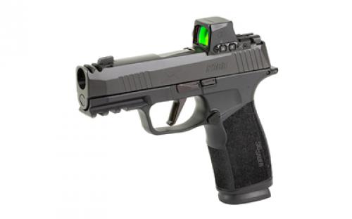 Sig Sauer P365, XMacro Comp, Striker Fired, Semi-automatic, Polymer Framed Pistol, Sub-Compact, 9MM, 3.1" Barrel, Nitron Finish, Black, XRAY3 Day/Night Suppressor Sights, Includes ROMEO-X Compact Red Dot, 17 Rounds, 2 Magazines 365XCA-9-COMP-RXX