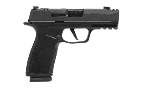 Sig Sauer P365 Macro, Striker Fired, Semi-automatic, Polymer Frame Pistol, Sub-Compact, 9MM, 3.1" Barrel, Nitron Finish, Black, XRAY3 Day/Night Sights, Optic Ready, Compensator, 17 Rounds, 2 Magazines 365XCA-9-COMP