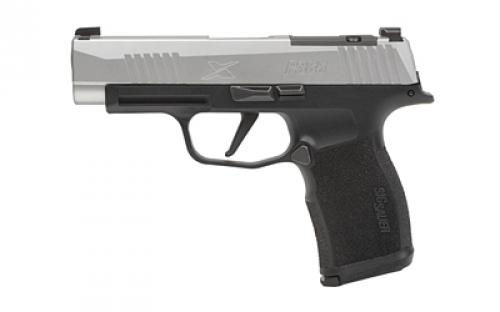 Sig Sauer P365XL, Striker Fired, Semi-automatic, Polymer Frame Pistol, Sub-Compact, 9mm, 3.7 Barrel, Silver Slide, Black Frame, XRAY3 Day/Night Sights, Optics Ready, 12 Rounds, 2 Magazines 365XL-9-TXR3P