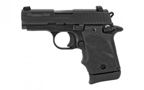 Sig Sauer P938, Single Action Only, Semi-automatic, Metal Frame Pistol, Sub-Compact, 9MM, 3 Barrel, Alloy, Nitron Finish, Black, Rubber Grips, SIGLITE Night Sights, Ambidextrous Thumb Safety, 7 Rounds, 1 Magazine 938-9-BRG-AMBI