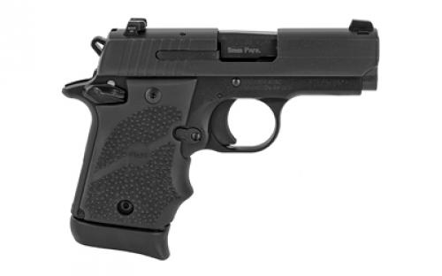 Sig Sauer P938, Single Action Only, Semi-automatic, Metal Frame Pistol, Sub-Compact, 9MM, 3" Barrel, Alloy, Nitron Finish, Black, Rubber Grips, SIGLITE Night Sights, Ambidextrous Thumb Safety, 7 Rounds, 1 Magazine 938-9-BRG-AMBI