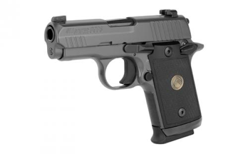 Sig Sauer P938, Legion, Single Action Only, Semi-automatic, Metal Frame Pistol, Sub-Compact, 9MM, 3" Barrel, Alloy, Legion Gray, Black G10 Grips, XRAY3 Night Sights, Ambidextrous Thumb Safety, 7 Rounds, 3 Magazines 938-9-LEGION