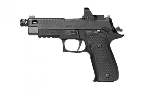 Sig Sauer P226 ZEV, Double Action/Single Action, Semi-automatic, Metal Frame Pistol, Full Size, 9MM, 4.9 Custom ZEV Tech Threaded Barrel, Anodized Finish, Black, Custom ZEV Tech Slide And Frame, Custom ZEV Tech G10 Grips, ZEV Tech Fiber Optic Sights With ROMEO1Pro Micro Red Dot, Decocker, 15 Rounds, 3 Magazines E26R-9-ZEV-SAO-TB-RP