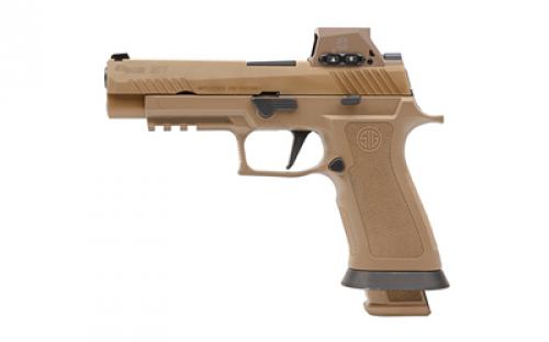 Sig Sauer P320 M17X, Striker Fired, Semi-automatic, Polymer Framed Pistol, Carry, 9MM, 4.7 Barrel, PVD Finish, Coyote Tan, RomeoM17 Red Dot Sight, SIGLITE Night Sights, 21 Rounds, 3 Magazines M17X-9-RX