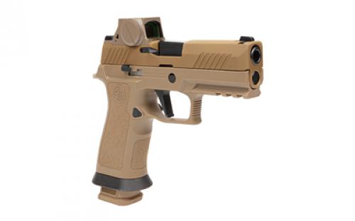 Sig Sauer P320 M18X, Striker Fired, Semi-automatic, Polymer Framed Pistol, Carry, 9MM, 3.9" Barrel, PVD Finish, Coyote Tan, RomeoM17 Red Dot Sight, SIGLITE Night Sights, 21 Rounds, 3 Magazines M18X-9-RX