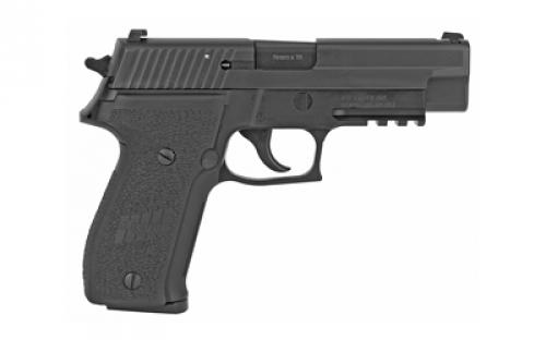 Sig Sauer P226, MK-25, Massachusetts Compliant, Double Action/Single Action, Semi-automatic, Metal Frame Pistol, Full Size, 9MM, 4.4" Barrel, Alloy, Nitron Finish, Black, Polymer Grips, SIGLITE Night Sights, Decocker, 10 Rounds, Phosphate components, Engraved w/USN Anchor, 3 Magazines MK-25-MA