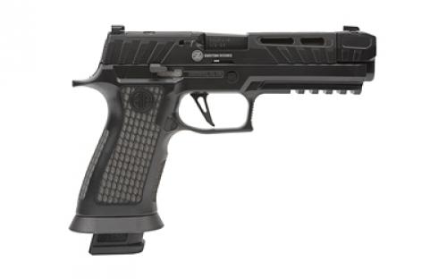 Sig Sauer P320 Spectre Comp Blackout, Striker Fired, Semi-automatic, Polymer Frame Pistol, Full Size, 9mm, 4.6" Barrel, XRay3 Night Sights, Optics Ready, Compensator, Magwell, 21 Rounds, 2 Magazines P320V004
