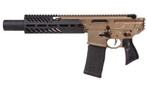Sig Sauer MCX Canebrake Rattler Pistol, Semi-automatic, 300Blackout, 5.5 Barrel, Black and Coyote, No Brace, 30 Rounds, 1 Magazine PMCX-300B-5B-TAP-CANE-NB