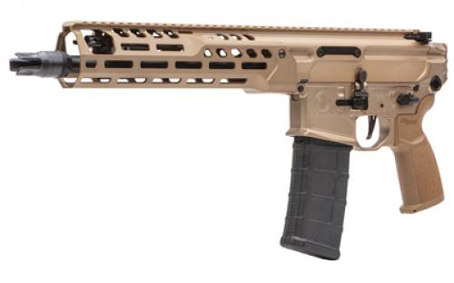 Sig Sauer MCX SPEAR-LT, Semi-automatic Pistol, 223 Remington/5.56NATO, 11 Barrel, Anodized Finish, Coyote, Flatblade Match Trigger, 10 Lightweight Ergonomic M-LOK Handguard, Fully Ambidextrous Controls, 30 Rounds, 1 Magazine, No Brace PMCX-556N-11B-LT