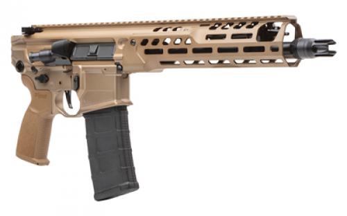 Sig Sauer MCX SPEAR-LT, Semi-automatic Pistol, 223 Remington/5.56NATO, 11" Barrel, Anodized Finish, Coyote, Flatblade Match Trigger, 10" Lightweight Ergonomic M-LOK Handguard, Fully Ambidextrous Controls, 30 Rounds, 1 Magazine, No Brace PMCX-556N-11B-LT