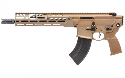 Sig Sauer MCX SPEAR-LT, Semi-automatic Pistol, 7.69X39, 11.5 Barrel, Anodized Finish, Coyote, Flat Blade Match Trigger, 10 Lightweight Ergonomic M-LOK Handguard, Ambidextrous Controls, 28 Rounds, 1 Magazine, No Brace PMCX-762R-11B-LT