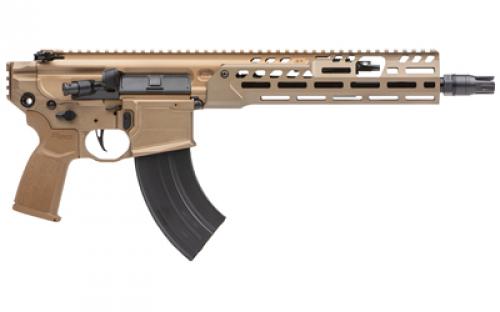 Sig Sauer MCX SPEAR-LT, Semi-automatic Pistol, 7.69X39, 11.5" Barrel, Anodized Finish, Coyote, Flat Blade Match Trigger, 10" Lightweight Ergonomic M-LOK Handguard, Ambidextrous Controls, 28 Rounds, 1 Magazine, No Brace PMCX-762R-11B-LT