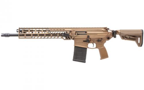 Sig Sauer MCX Spear, Semi-automatic Pistol, 762NATO, 13 Threaded Barrel, SLX/SLH QD Flash Hider, Anodized Finish, Coyote, M-LOK Handguard, Ambidextrous Bolt Catch/Release, Rear and Side Charging Handle, 2 Position Adjustable Gas Valve, 20 Rounds, 1 Magazine PSPEAR-762-13B