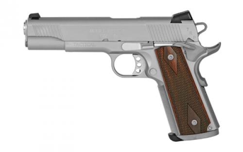 Springfield Tactical Response Pistol, 1911, California Compliant, Single Action Only, Metal Frame Pistol, Full Size, 45 ACP, 5 Match Grade Barrel, Steel, Stainless Finish, G10 Grips, Tritium Night Sights, Ambidextrous Thumb Safety, 7 Rounds, Range Bag, 2 Magazines PC9107LCA18