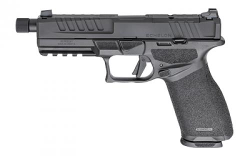 Springfield Echelon, Semi-automatic, Striker Fired, Polymer Framed Pistol, Full Size, 9MM, 5.28 Threaded Barrel, 1/2X28 Thread Pitch, Melonite Finish, Black, Optics Ready Slide, Tritium 3 Dot Night Sights, 2 Magazines, (1)-17 Round and (1)-20 Round ECT9459B-3D