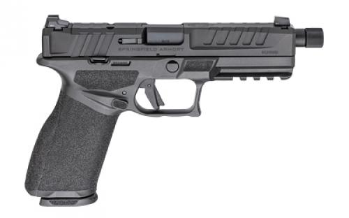 Springfield Echelon, Semi-automatic, Striker Fired, Polymer Framed Pistol, Full Size, 9MM, 5.28" Threaded Barrel, 1/2X28 Thread Pitch, Melonite Finish, Black, Optics Ready Slide, Tritium 3 Dot Night Sights, 2 Magazines, (1)-17 Round and (1)-20 Round ECT9459B-3D