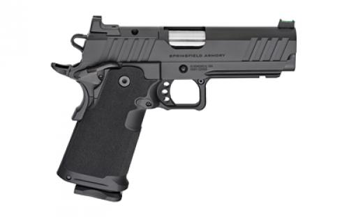Springfield 1911 DS Prodigy 4.25 AOS Handgun, Semi-Automatic Metal Frame Pistol, 4.25 Forged Stainless Steel Match Grade Barrel, Forged Carbon Steel Frame, Black Cerakote Finish, Polymer Grips, Optics Ready, Fiber Optic Front and Black Serrated Rear Sights, 2 Magazines,(1)-17 Round and (1)-20 Round PH9117AOS