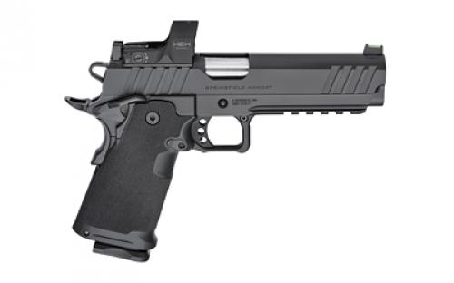 Springfield 1911 DS Prodigy 5 AOS Handgun, Semi-Automatic Metal Frame Pistol, Forged Stainless Steel Barrel, Black Cerakote Finish, Polymer Grips, Fiber Optic Front and Black Serrated Rear Sights, HEX Dragonfly Red Dot, 2 Magazines, (1)-17Rd (1)-20Rd PH9119AOSD