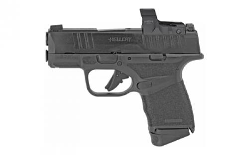 Springfield Hellcat, OSP, Striker Fired, Semi-automatic, Polymer Frame Pistol, Sub-Compact, 9MM, 3 Hammer Forged Barrel, Melonite Finish, Black, Textured Grips, Tritium Front Sight, Tactical Rack Rear Sight, HEX WASP Red Dot, 2 Magazines, (1) 11-Round and (1) 13-Round HC9319BOSPWASP