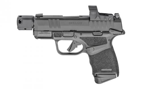 Springfield Hellcat, RDP, Striker Fired, Semi-automatic, Polymer Frame Pistol, Sub-Compact, 9MM, 3.8 Hammer Forged Barrel, Melonite Finish, Black, Textured Grips, Tritium Night Sights, Ambidextrous Thumb Safety, 13 Rounds, Compensator, HEX Wasp Red Dot, 2 Magazines HC9389BTOSPWASPMS