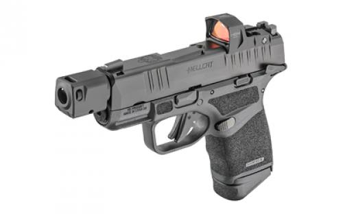 Springfield Hellcat, RDP, Striker Fired, Semi-automatic, Polymer Frame Pistol, Sub-Compact, 9MM, 3.8" Hammer Forged Barrel, Melonite Finish, Black, Textured Grips, Tritium Night Sights, Ambidextrous Thumb Safety, 13 Rounds, Compensator, HEX Wasp Red Dot, 2 Magazines HC9389BTOSPWASPMS