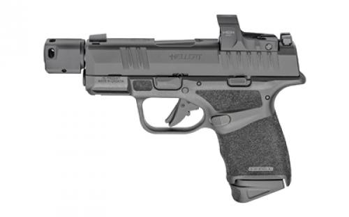 Springfield Hellcat, RDP, Striker Fired, Semi-automatic, Polymer Frame Pistol, Sub-Compact, 9MM, 3.8 Hammer Forged Barrel, Melonite Finish, Black, Textured Grips, Tritium Night Sights, 13 Rounds, Compensator, HEX Wasp Red Dot, 2 Magazines HC9389BTOSPWASP