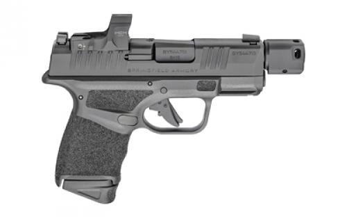 Springfield Hellcat, RDP, Striker Fired, Semi-automatic, Polymer Frame Pistol, Sub-Compact, 9MM, 3.8" Hammer Forged Barrel, Melonite Finish, Black, Textured Grips, Tritium Night Sights, 13 Rounds, Compensator, HEX Wasp Red Dot, 2 Magazines HC9389BTOSPWASP
