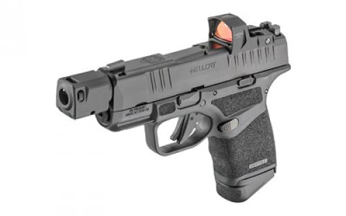 Springfield Hellcat, RDP, Striker Fired, Semi-automatic, Polymer Frame Pistol, Sub-Compact, 9MM, 3.8" Hammer Forged Barrel, Melonite Finish, Black, Textured Grips, Tritium Night Sights, 13 Rounds, Compensator, HEX Wasp Red Dot, 2 Magazines HC9389BTOSPWASP
