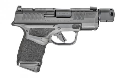 Springfield Hellcat, RDP, Striker Fired, Semi-automatic, Polymer Frame Pistol, Micro-Compact, 9MM, 3.8" Hammer Forged Barrel, Melonite Finish, Black, Textured Grips, Front Tritium Night Sight, Tactical Rack U-Notch Rear Sight, Optics Ready, Compensator, 2 Magazines, (1) 11-Round and (1) 13-Round HC9389BTOSP