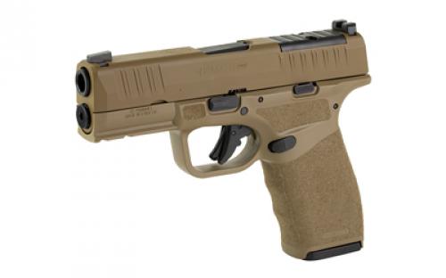 Springfield Hellcat Pro, Striker Fired, Semi-automatic, Polymer Frame Pistol, 9MM, 3.7" Hammer Forged Barrel, Cerakote Finish, Desert Flat Dark Earth Polymer Frame, Textured Grip, Tritium Front Sight, Tactical Rack Rear Sight, 15 Rounds, 2 Magazines, Optics Ready HCP9379FOSP-15