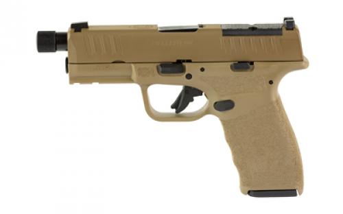 Springfield Hellcat Pro OSP, Striker Fired, Semi-automatic, Polymer Frame Pistol, 9MM, 4.4 Hammer Forged Barrel, Threaded 1/2x28, Optics Ready Slide, Cerakote Finish, Desert Flat Dark Earth, Textured Grip, Tritium Front Sight, Tactical Rack U-Notch Rear Sight, 10 Rounds, 2 Magazines HCP9449FTOSPLC