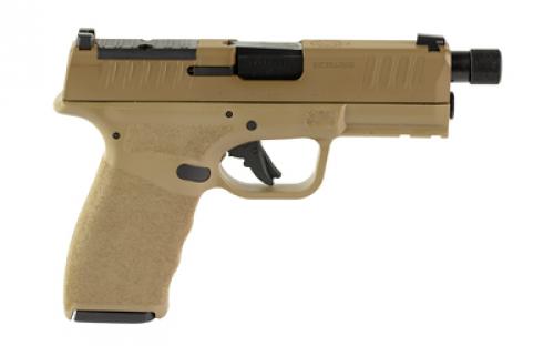 Springfield Hellcat Pro OSP, Striker Fired, Semi-automatic, Polymer Frame Pistol, 9MM, 4.4" Hammer Forged Barrel, Threaded 1/2x28, Optics Ready Slide, Cerakote Finish, Desert Flat Dark Earth, Textured Grip, Tritium Front Sight, Tactical Rack U-Notch Rear Sight, 10 Rounds, 2 Magazines HCP9449FTOSPLC