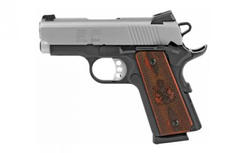 Springfield EMP, 1911, California Compliant, Single Action Only, Semi-automatic, Metal Frame Pistol, Micro-Compact, 9MM, 3 Match Grade Barrel, Alloy, Bi-Tone, Cocobolo grips, Tritium Night Sights, Manual Thumb Safety, 9 Rounds, 3 Magazines PI9209LCA
