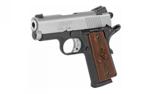 Springfield EMP, 1911, California Compliant, Single Action Only, Semi-automatic, Metal Frame Pistol, Micro-Compact, 9MM, 3" Match Grade Barrel, Alloy, Bi-Tone, Cocobolo grips, Tritium Night Sights, Manual Thumb Safety, 9 Rounds, 3 Magazines PI9209LCA