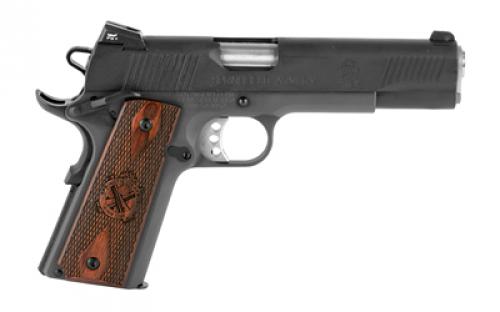 Springfield Loaded, 1911, California Compliant, Single Action Only, Semi-automatic, Metal Frame Pistol, Full Size, 45 ACP, 5" Match Grade Barrel, Steel, Parkerized Finish, Black, Cocobolo Grips, Tritium Night Sights, Ambidextrous Thumb Safety, 7 Rounds, 2 Magazines PX9109LCA